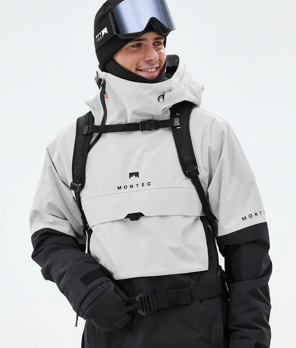 Dune Veste de ski pour homme – Gris clair / Noir