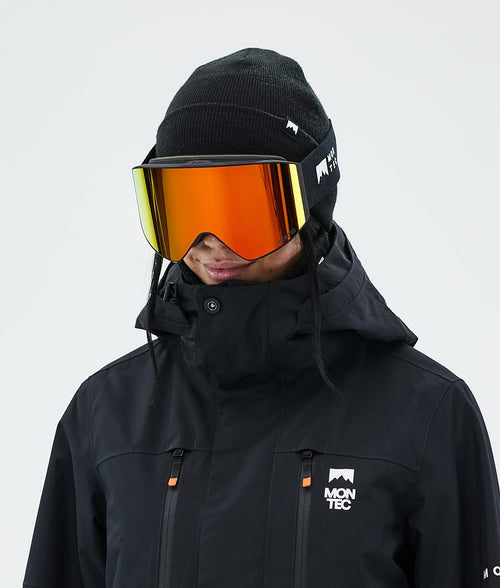 Masque De Ski – Noir Avec Écran Miroir Rouge Rubis